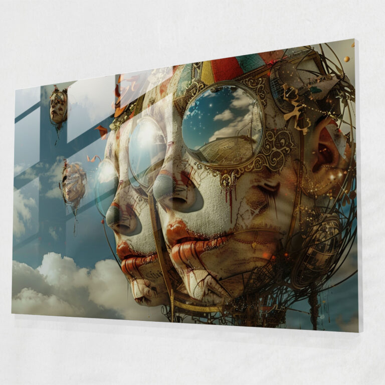 Surrealism Wall Decoration: Carnival Mirrors - Surrealism Art, Glass Print, Glass Art, Surrealism Art