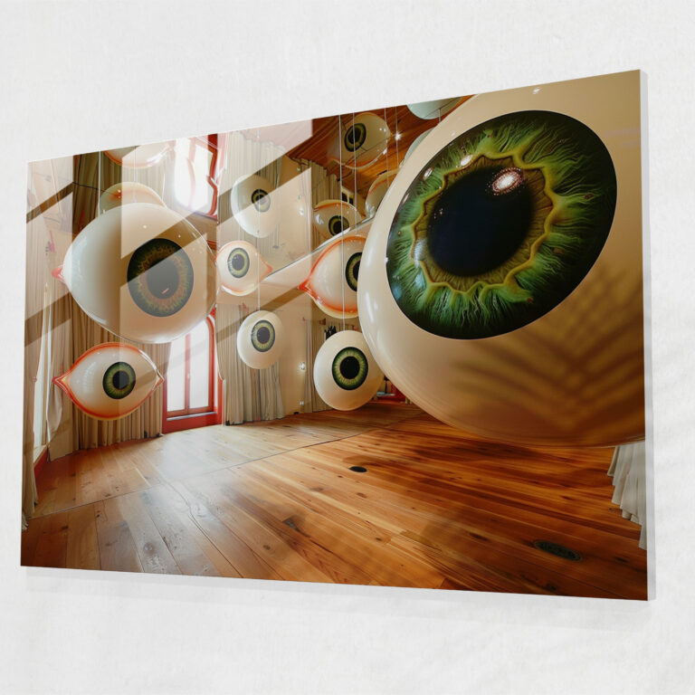 Surrealism Giant Eyeballs Home Decoration - Surrealism Art, Modern Art, Glass Print, Home Decoration