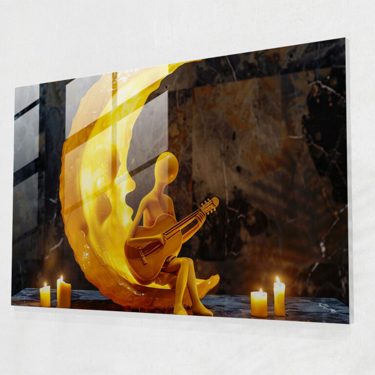 Surrealism Moon Cheese Glass Wall Art - Surrealism Art, Glass Wall Art, Modern Art, Glass Art