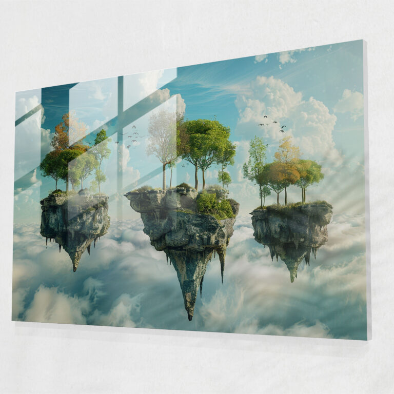 Surrealism Floating Islands Home Decoration - Surrealism Art, Home Decoration, Glass Art, Glass Wall Art