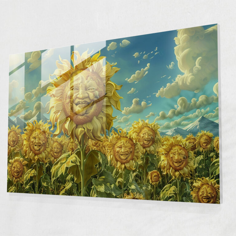 Surrealism Giant Sunflowers Glass Art - Surrealism Art, Wall Decoration, Surrealism Art, Glass Art