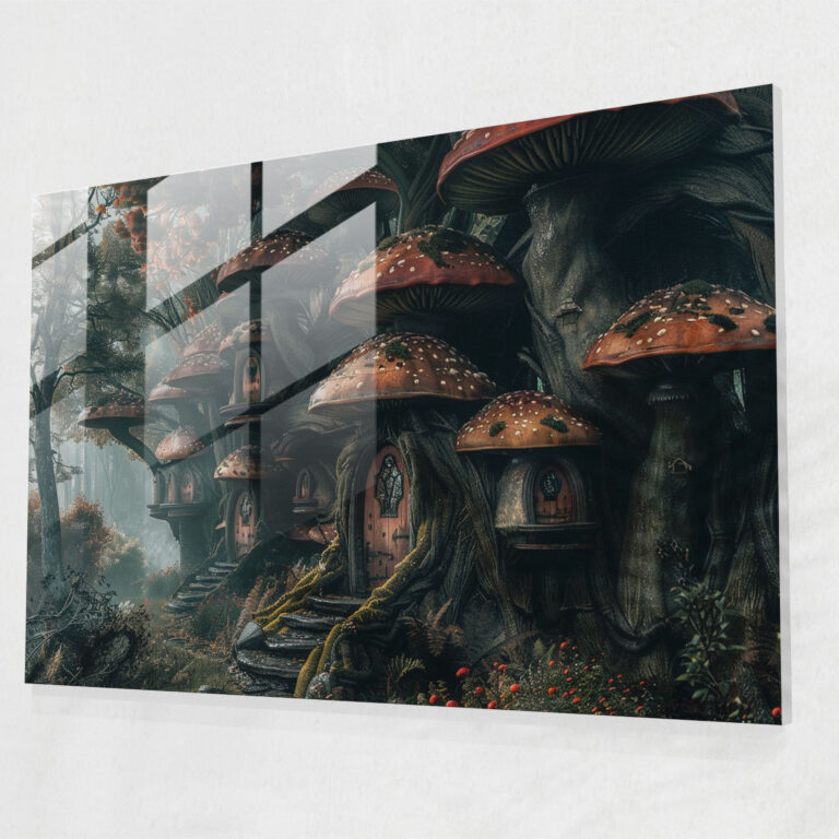 Surrealism Giant Mushrooms Home Decoration - Surrealism Art, Glass Art, Modern Art, Surrealism Art