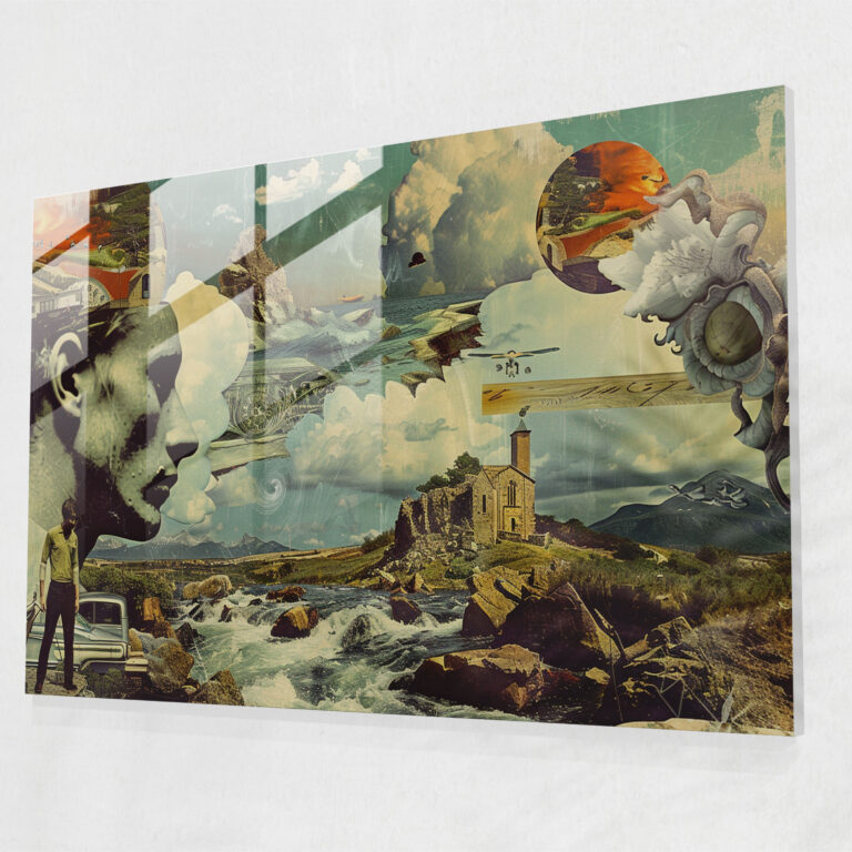 Surrealism Art Glass Print - Mismatched Elements Collage - Surrealism Art, Surrealism Art, Home Decoration, Mismatched Elements
