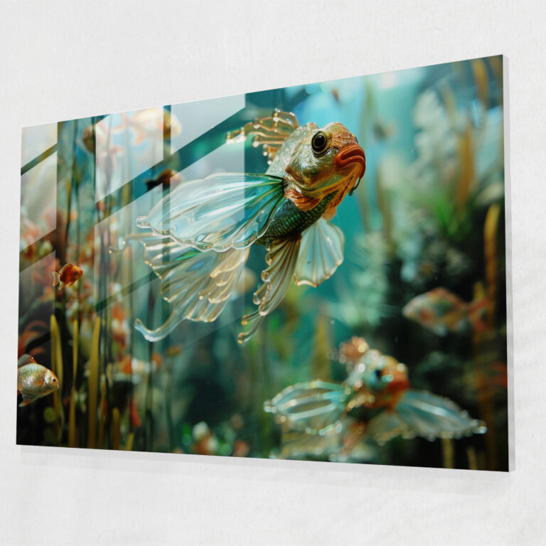Dreamy Underwater Surrealism Glass Art - Surrealism Art, Home Decoration, Glass Art, Glass Print