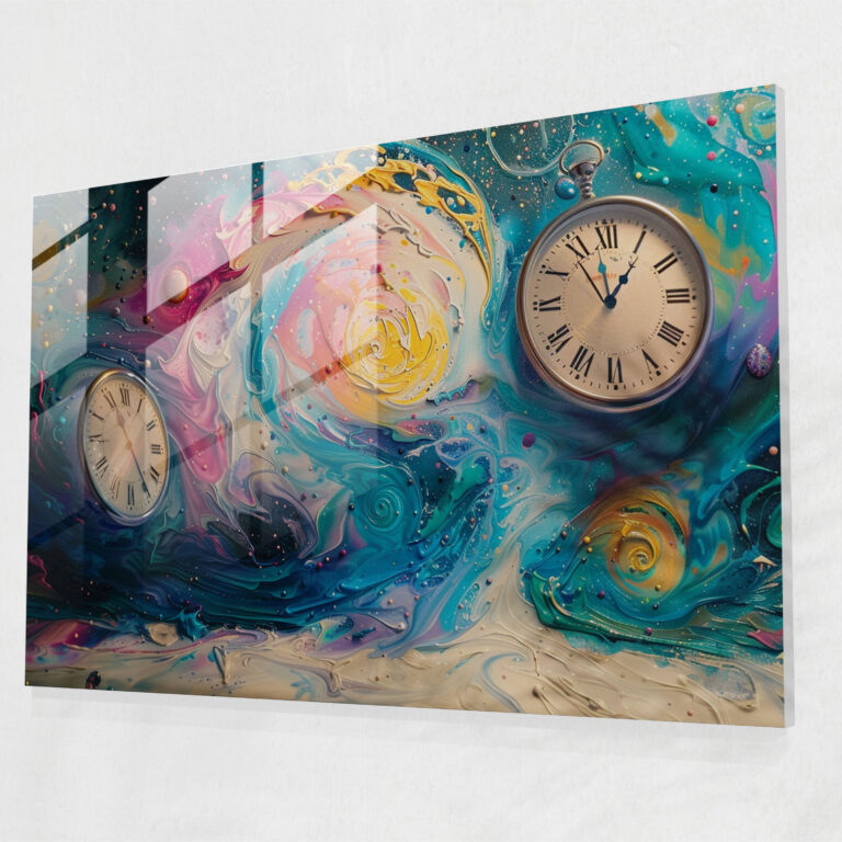 Cosmic Swirls Surrealism Glass Wall Art - Surrealism Art, Glass Art, Glass Print, Home Decoration