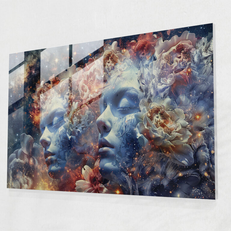 Abstract Faces Glass Art - Surrealism Art, Modern Art, Glass Art, Home Decoration