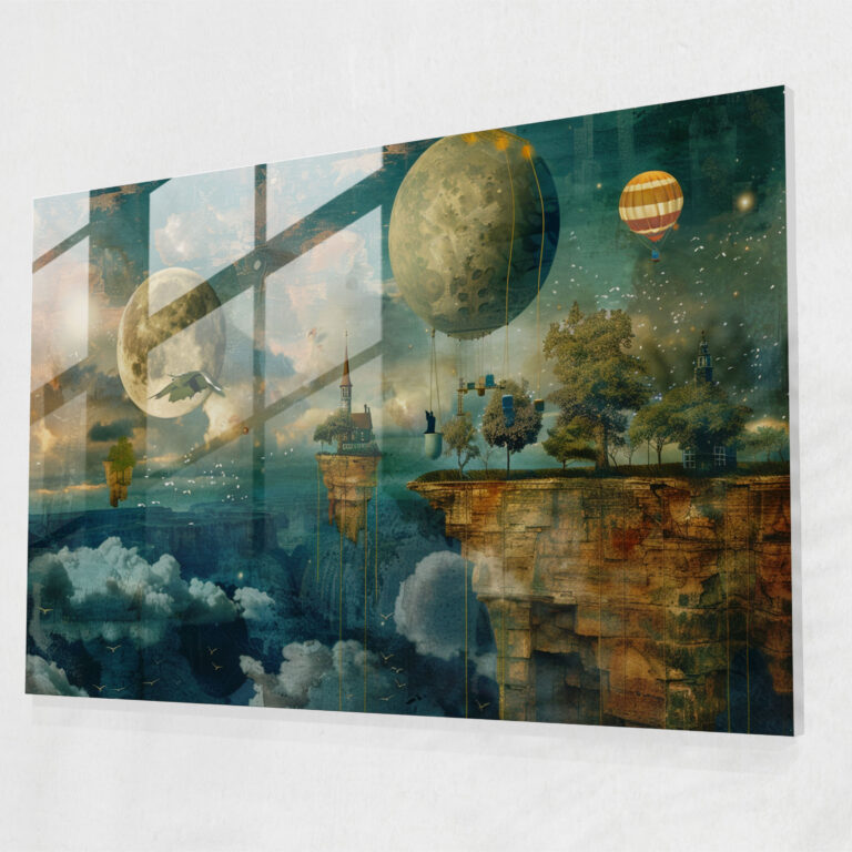 Dreamscape Glass Print - Surrealism Art, Wall Decoration, Home Decoration, Glass Print