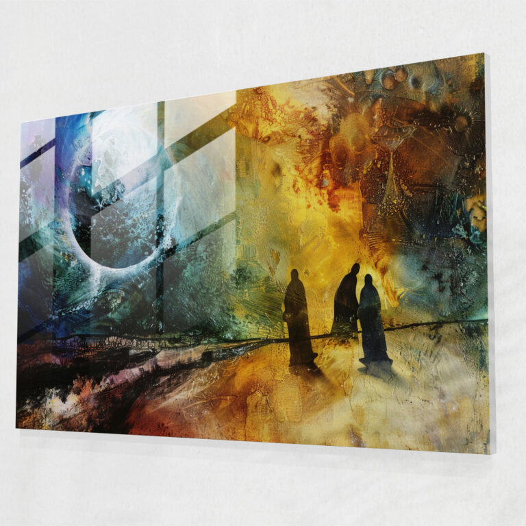 Cosmic Abstract Glass Print - Surrealism Art, Home Decoration, Surrealism Art, Wall Decoration