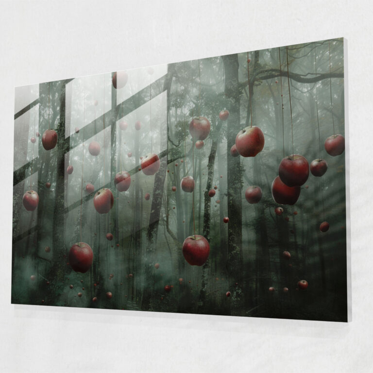 Floating Apples Surrealism Glass Art - Surrealism Art, Surrealism Art, Glass Art, Glass Print