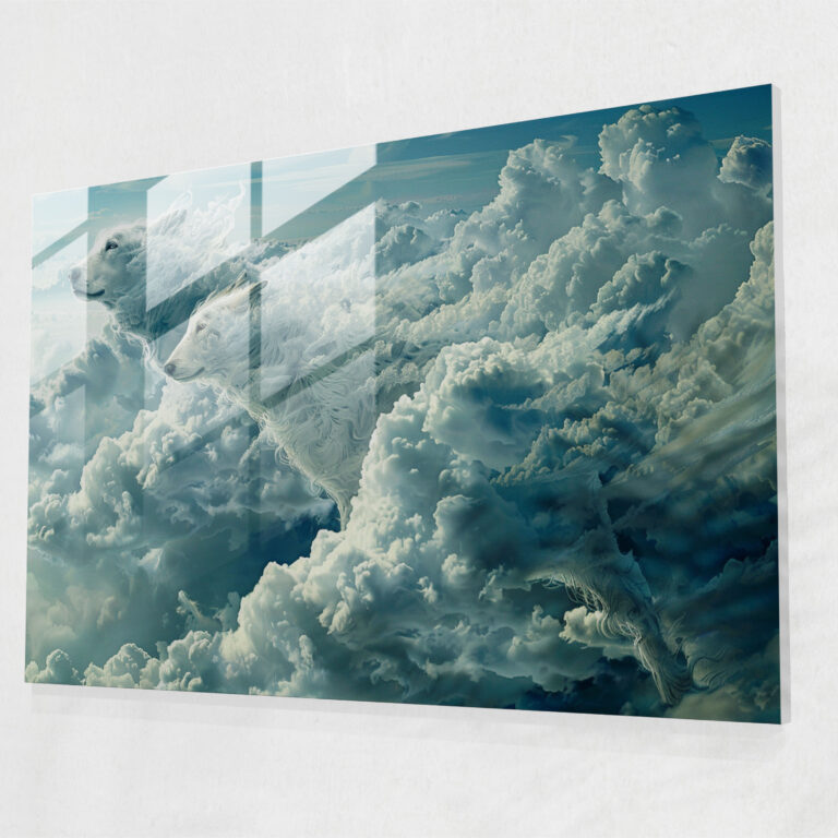 Surrealism Art Glass Wall Art - Animal Clouds - Surrealism Art, Surrealism Art, Glass Art, Glass Wall Art