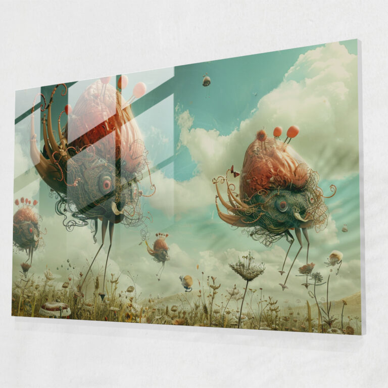 Surrealism Art Glass Wall Art - Surrealism Art, Glass Wall Art, Wall Decoration, Surrealism Art