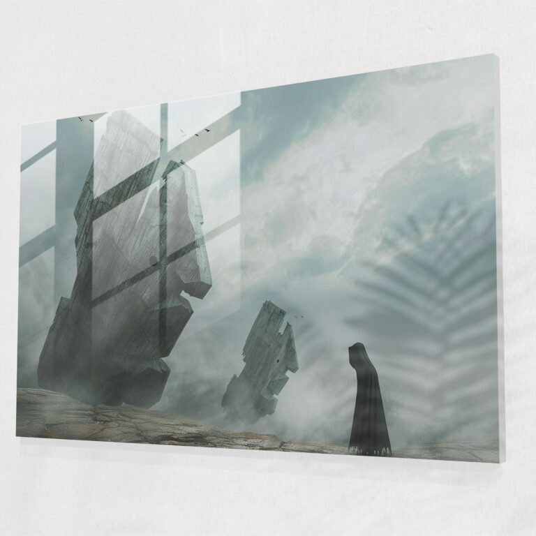 Surrealism Wall Decoration - Mysterious Figures - Surrealism Art, Surrealism Art, Glass Wall Art, Glass Print