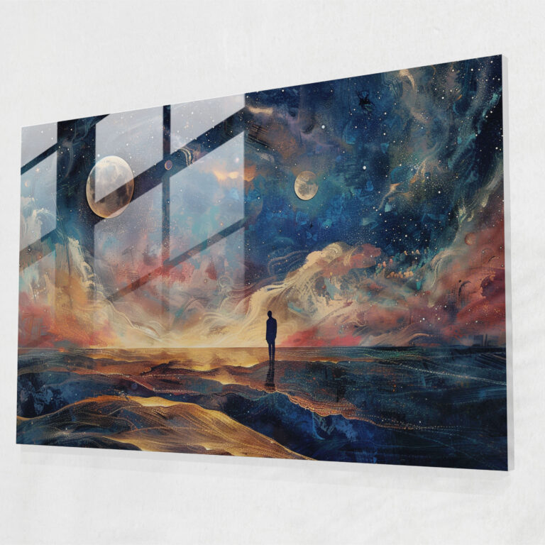 Surrealism Modern Art - Cosmic Dreams - Surrealism Art, Glass Print, Cosmic Art, Modern Art