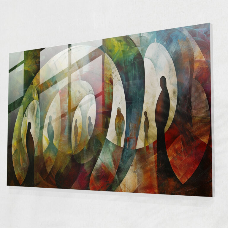 Dream-Like Figures Wall Decoration - Surrealism Art, Modern Art, Glass Art, Surrealism Art