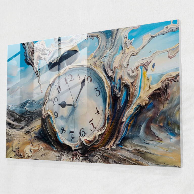 Surrealism Wall Decoration: Abstract Melting Clock - Surrealism Art, Surrealism, Modern Art, Wall Decoration