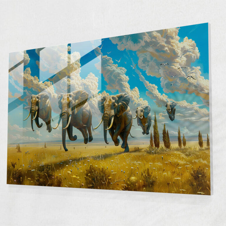 Surrealism Modern Art: Surreal Landscape With Flying Elephants - Surrealism Art, Surrealism, Wall Decoration, Modern Art
