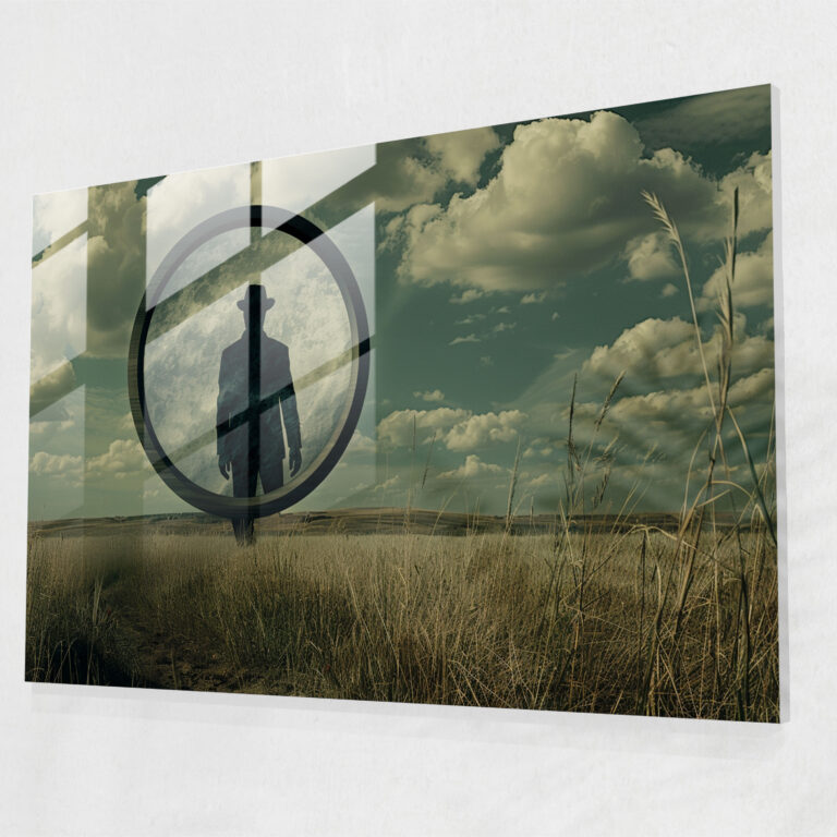 Mirror Walker Home Decoration - Surrealism Art, Glass Print, Glass Art, Home Decoration