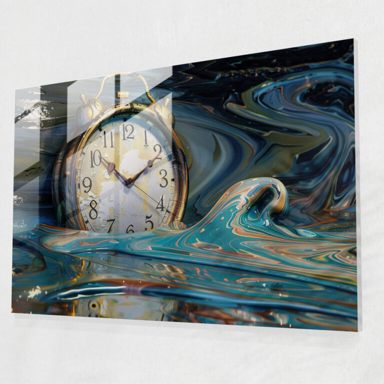 Melting Numbers Home Decoration - Surrealism Art, Surrealism Art, Wall Decoration, Glass Print