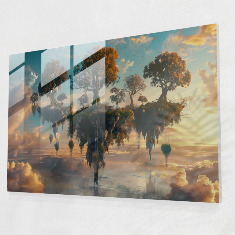 Surrealism Modern Art Landscape - Surrealism Art, Home Decoration, Glass Print, Glass Wall Art