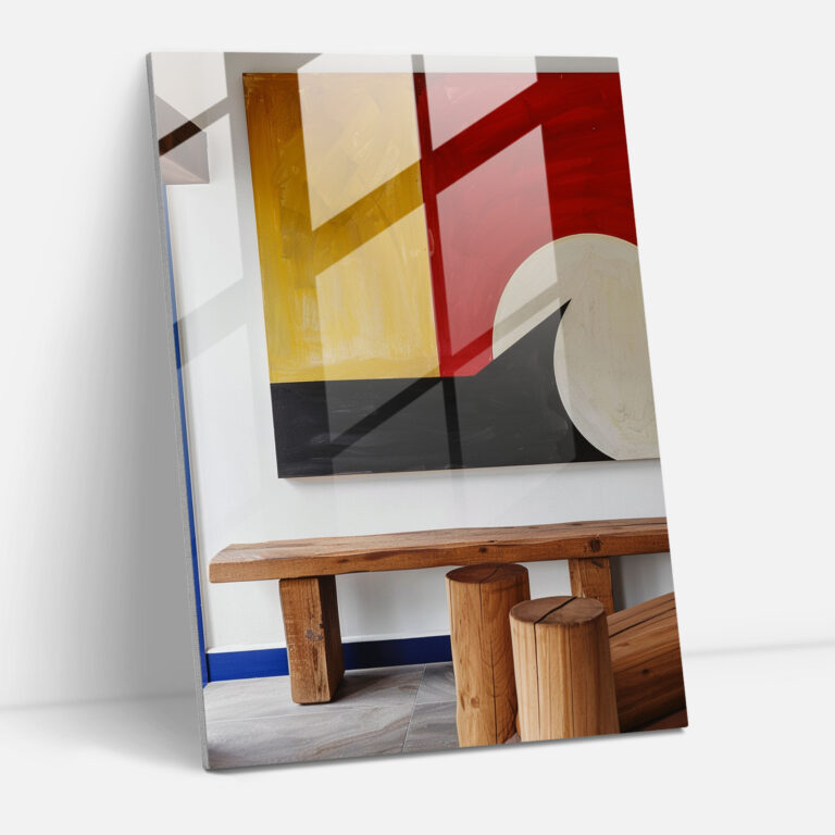 Suprematism Minimalist Primary Colors Wall Decoration - Suprematism, Home Decoration, Glass Art, Modern Art