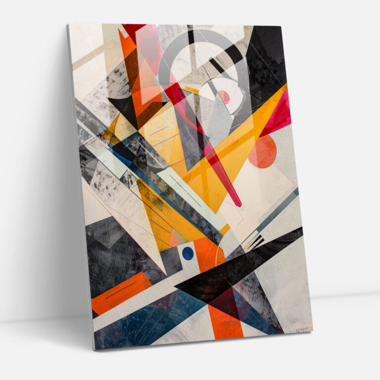 Suprematism Dynamic Overlapping Forms Modern Art - Suprematism, Wall Decoration, Glass Wall Art, Suprematism