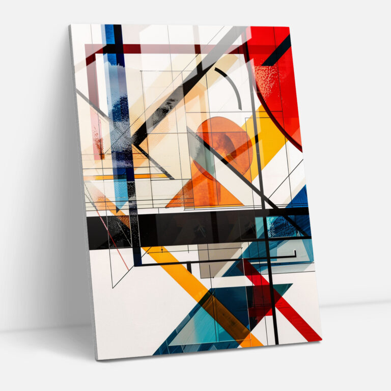 Suprematism Contrasting Geometric Patterns Glass Print - Suprematism, Suprematism, Glass Wall Art, Wall Decoration