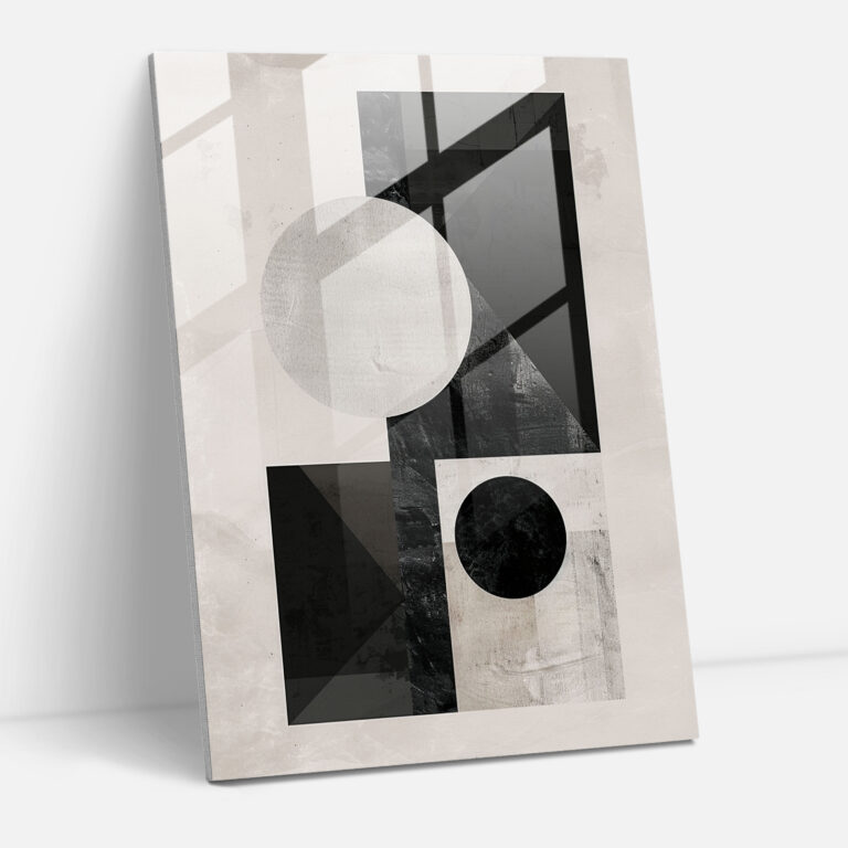 Suprematism Monochromatic Geometric Composition Home Decoration - Suprematism, Glass Wall Art, Suprematism, Glass Art