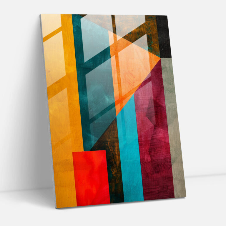 Suprematism Vibrant Colors Abstract Forms Wall Decoration - Suprematism, Suprematism, Home Decoration, Glass Art