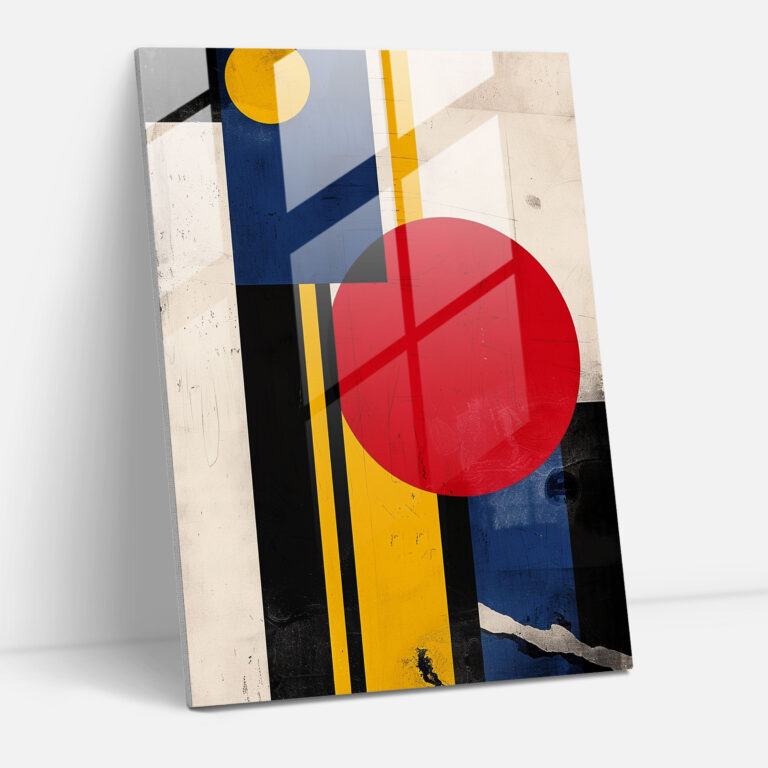 Primary Colors Suprematism Home Decoration - Suprematism, Wall Decoration, Glass Print, Home Decoration