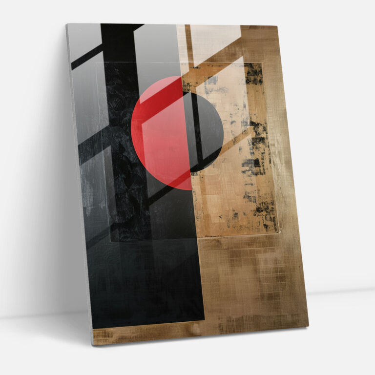 Black Square & Red Circle Suprematism Wall Decoration - Suprematism, Wall Decoration, Home Decoration, Glass Wall Art