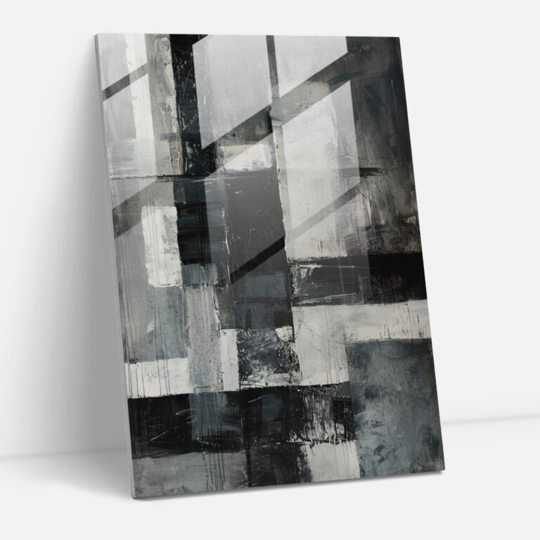 Gray Abstract Suprematism Modern Art - Suprematism, Wall Decoration, Glass Art, Suprematism