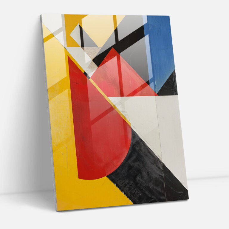 Primary Colors Geometric Suprematism Wall Decoration - Suprematism, Suprematism, Glass Wall Art, Glass Print