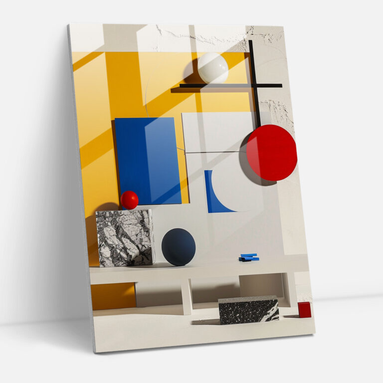 Primary Colors Minimalist Glass Print - Suprematism, Glass Print, Modern Art, Home Decoration