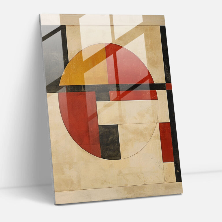 Intersecting Geometric Shapes Glass Print - Suprematism, Wall Decoration, Glass Print, Suprematism
