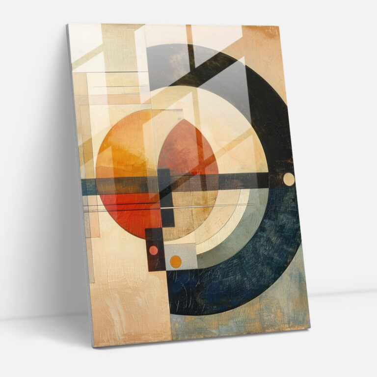 Dynamic Overlapping Shapes Glass Print - Suprematism, Suprematism, Home Decoration, Glass Wall Art