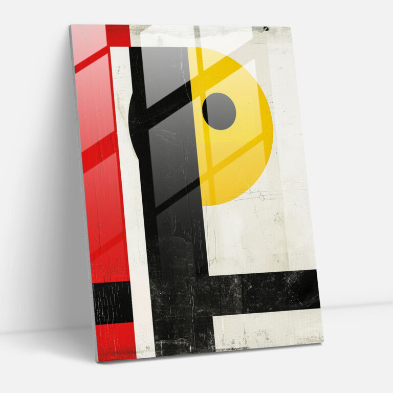 Primary Colors Abstract Glass Print - Suprematism, Modern Art, Glass Art, Home Decoration