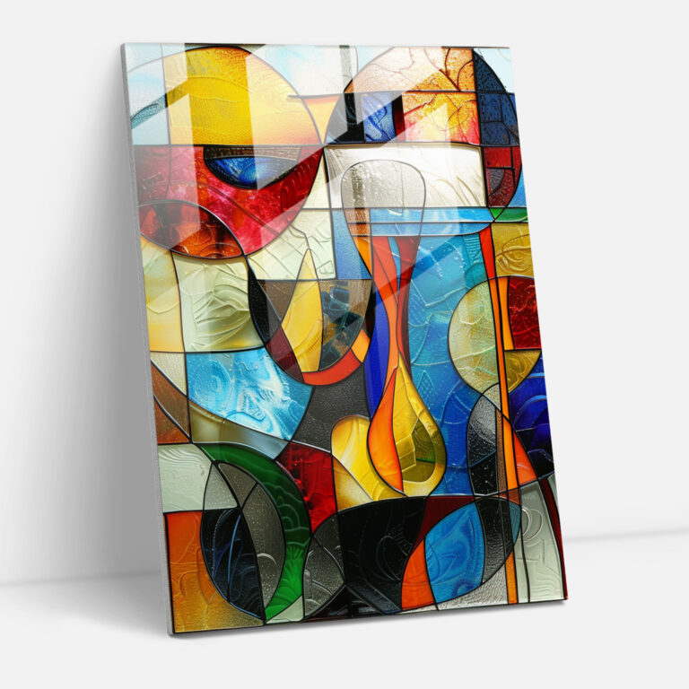 Vibrant Colors Abstract Glass Art - Suprematism, Suprematism, Modern Art, Wall Decoration