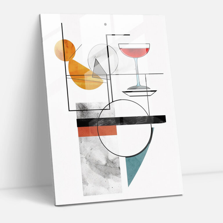 Floating Shapes Suprematism Glass Print - Suprematism, Home Decoration, Glass Print, Suprematism