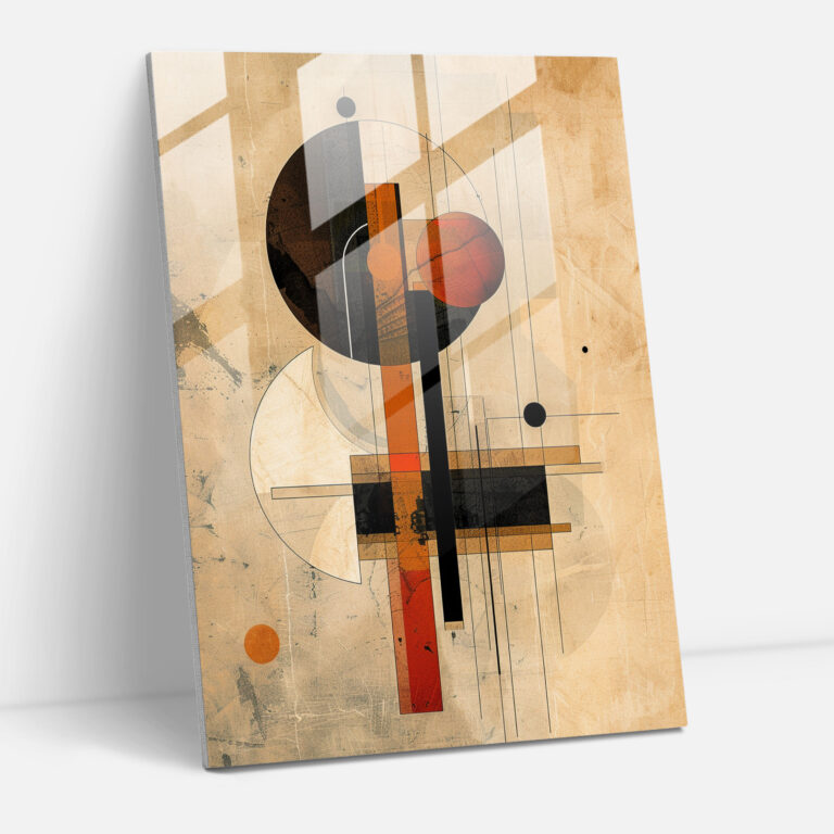 Overlapping Geometric Forms Suprematism Glass Wall Art - Suprematism, Wall Decoration, Suprematism, Glass Wall Art