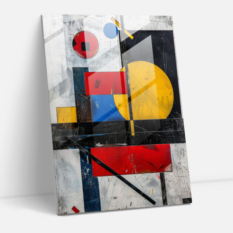 Suprematism Primary Colors Glass Wall Art - Suprematism, Glass Print, Wall Decoration, Glass Wall Art