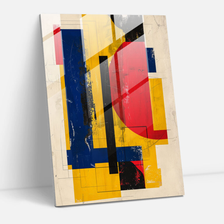 Suprematism Primary Colors Glass Print - Suprematism, Home Decoration, Glass Wall Art, Glass Print