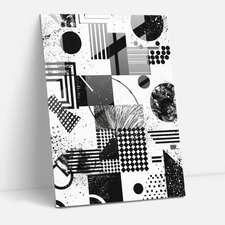 Suprematism Black And White Patterns Home Decoration - Suprematism, Glass Art, Wall Decoration, Suprematism