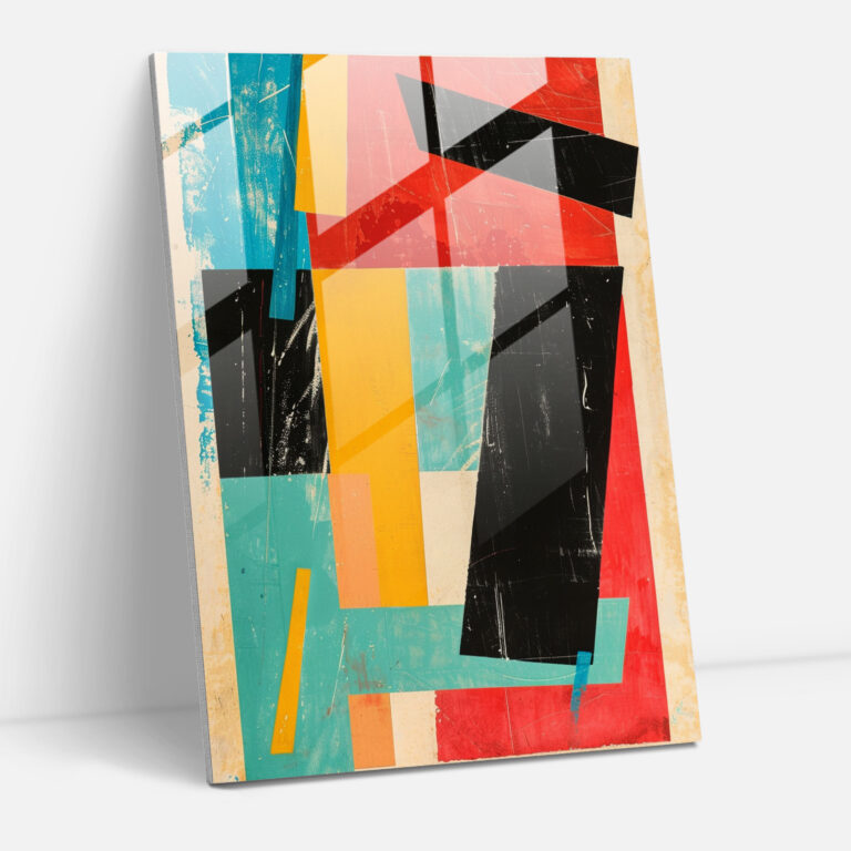 Playful Colors Suprematism Glass Print - Suprematism, Suprematism, Glass Print, Home Decoration