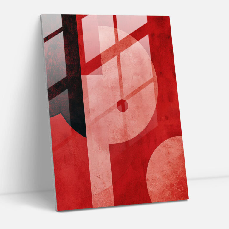 Suprematism Glass Print - Red Abstract Shapes - Suprematism, Glass Print, Modern Art, Home Decoration