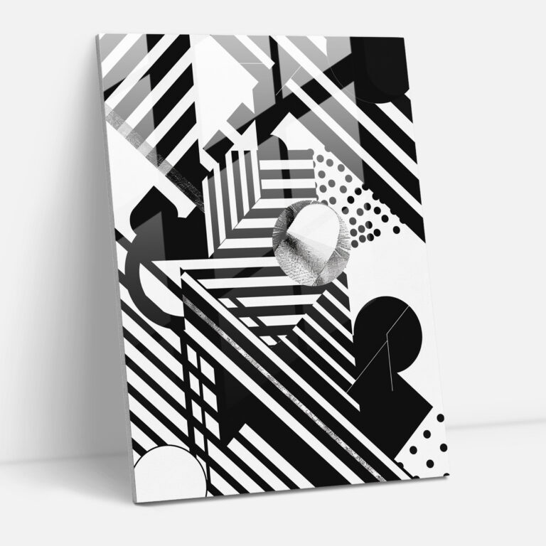 Suprematism Glass Wall Art - Black And White Geometric Patterns - Suprematism, Wall Decoration, Glass Art, Suprematism