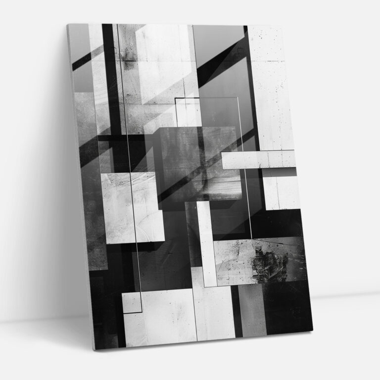 Suprematism Wall Decoration - Monochrome Squares And Rectangles - Suprematism, Modern Art, Wall Decoration, Glass Print