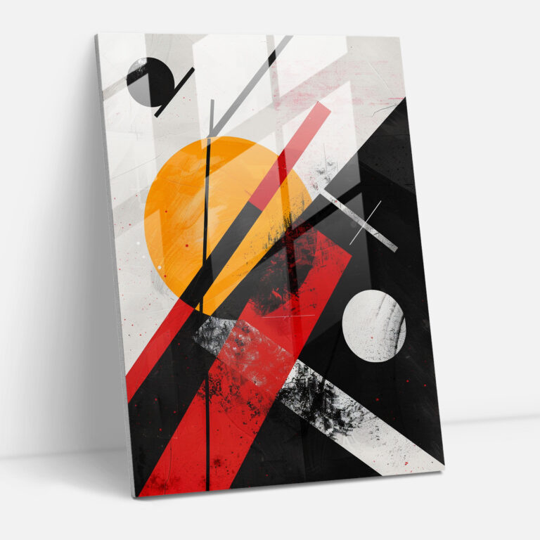 Suprematism Modern Art - Abstract Composition With Bold Lines - Suprematism, Wall Decoration, Glass Print, Suprematism