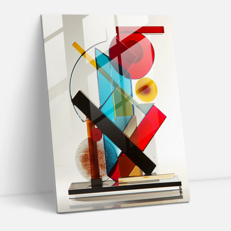 Suprematism Contrasting Shapes Glass Art - Suprematism, Wall Decoration, Suprematism, Home Decoration