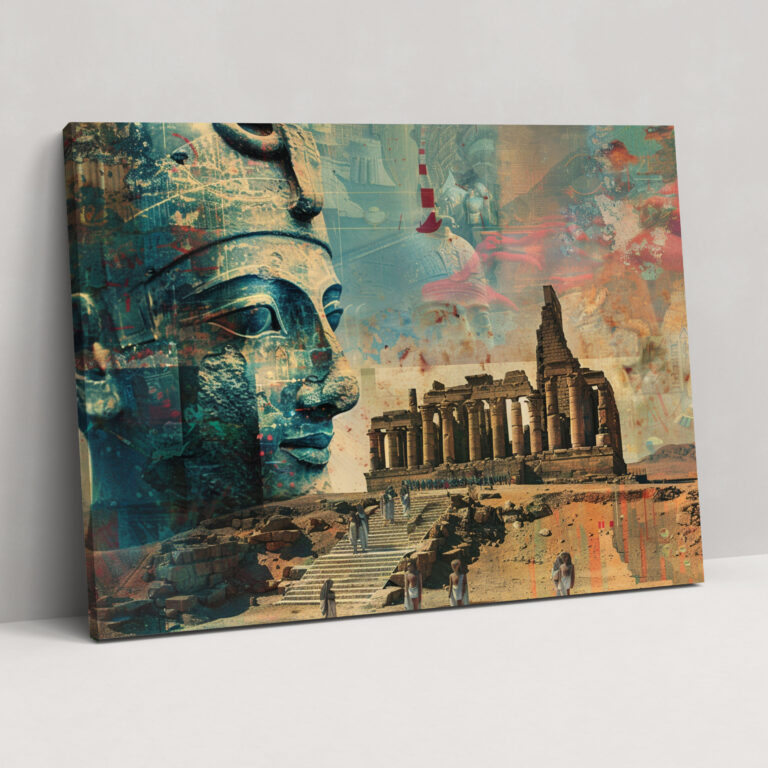 Sumerians Ancient Ruins Wall Art - Sumerians, Mixed Media Collage, Ancient Ruins, Deities