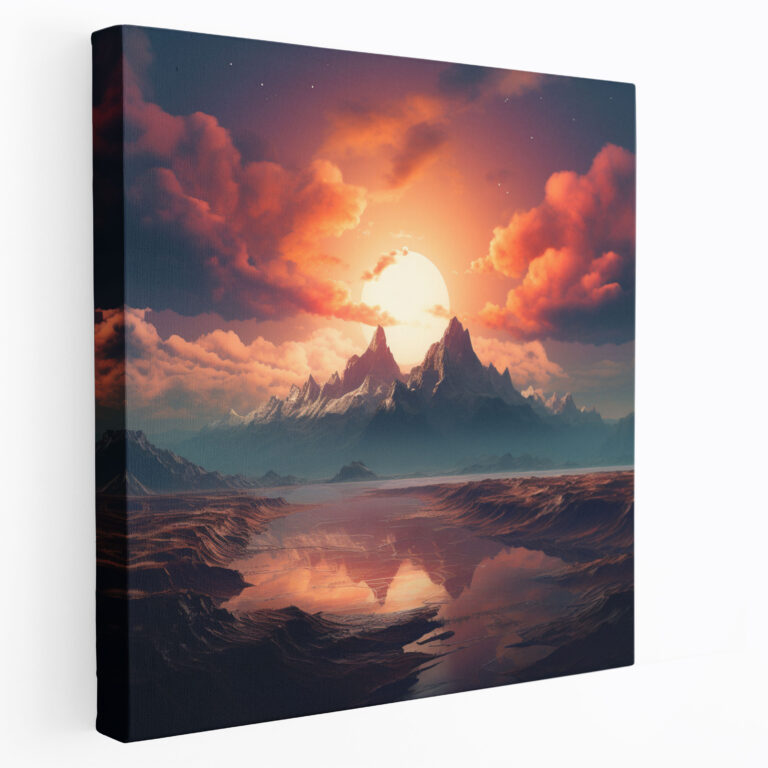 Dreamy Sunset Mountain Canvas Print - Sunset, Wall Decoration, Sunset, Wall Art
